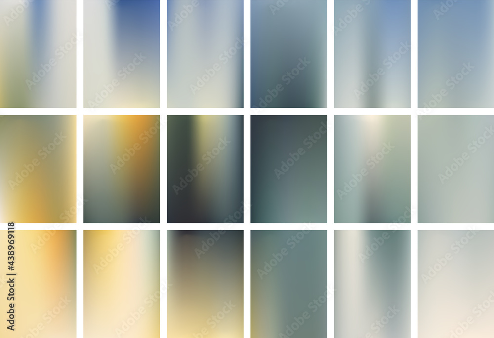 Obraz premium Color blending fluid gradient backgrounds vector collection for banners, posters, flyers.