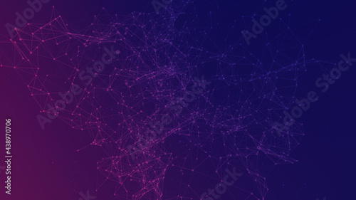 Abstract futuristic connecting dots and line with polygonal