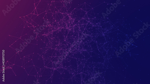 Abstract futuristic connecting dots and line with polygonal