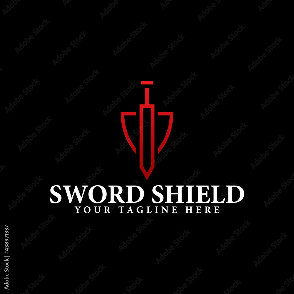 sword shield logo vector design. for logo templates sword shield logo vector design. for logo templates