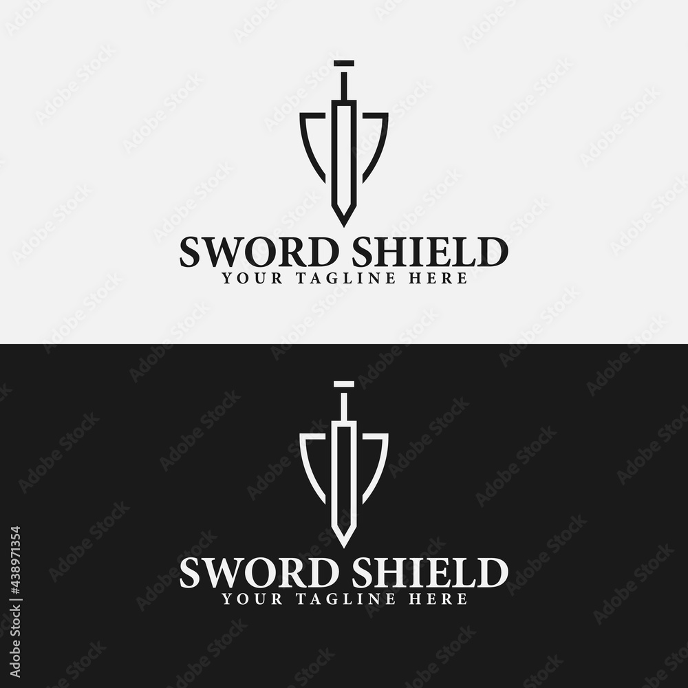 sword shield logo vector design. for logo templates sword shield logo vector design. for logo templates
