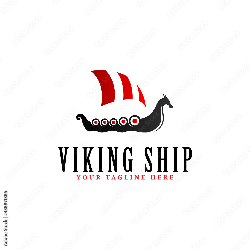 viking ship logo vector design. for logo templates Stock Vector | Adobe ...