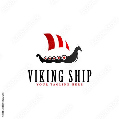 viking ship logo vector design. for logo templates