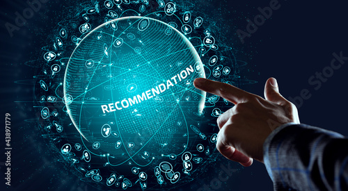 Business, Technology, Internet and network concept. The word Recommendation on the virtual screen photo