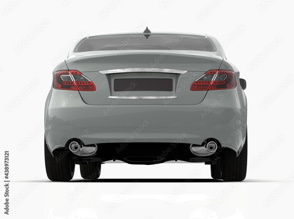 Generic and Brandless Car Isolated on White 3d Illustration Generic and Brandless Car Isolated on White 3d Illustration