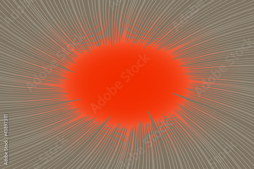 graphic explosion in red and smoke shades