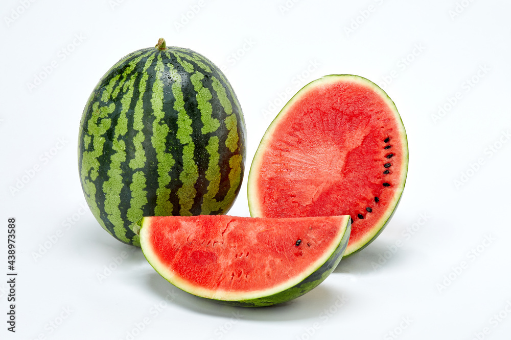 Fresh watermelon and watermelon slices. Fresh watermelon and watermelon slices.