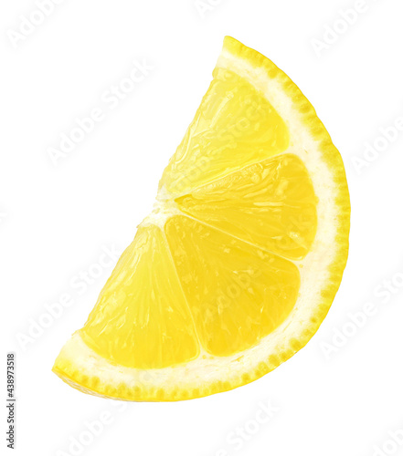 ripe lemon slices isolated on white background, Taken from the front angle, with clipping path.