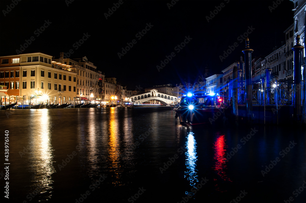Night view of the main bridge of Venice (