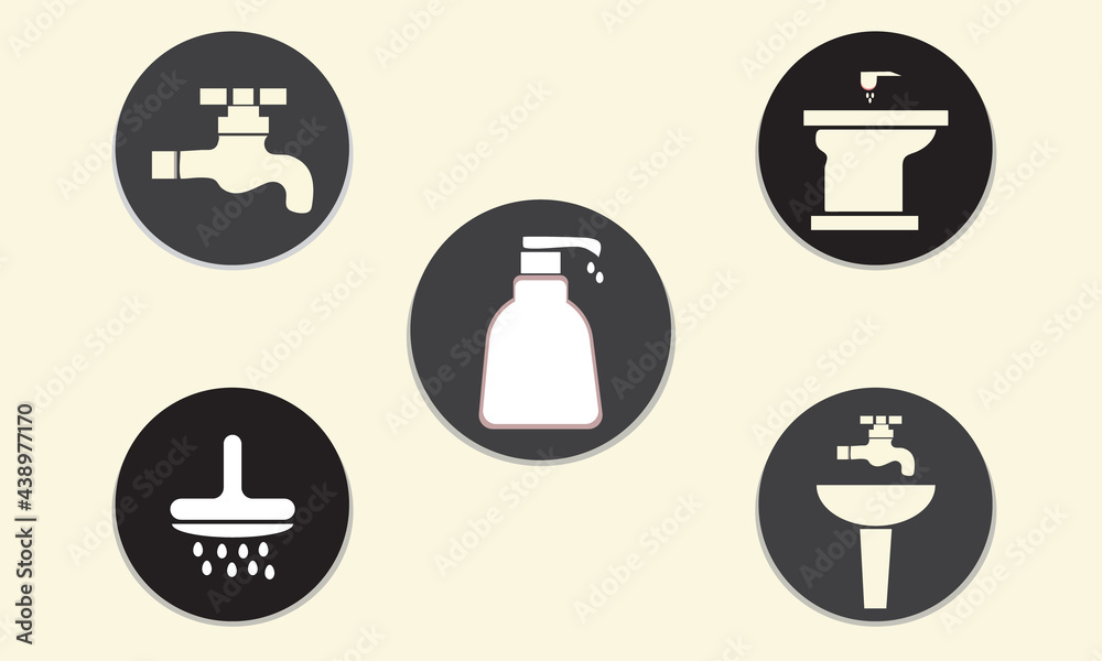 Water related icons set on white background. Black. Vector illustration. Water related icons set on white background. Black. Vector illustration.