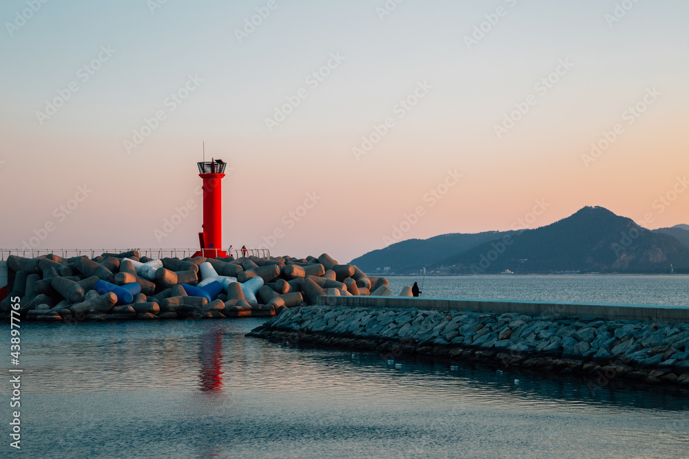 Sunset of Goraebul Beach in Yeongdeok, Korea
