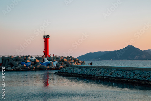 Sunset of Goraebul Beach in Yeongdeok, Korea photo