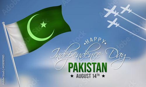 Pakistan Independence day is observed every year on August 14, It marks the anniversary of the partition of the subcontinent into two countries, India and Pakistan. Vector illustration photo