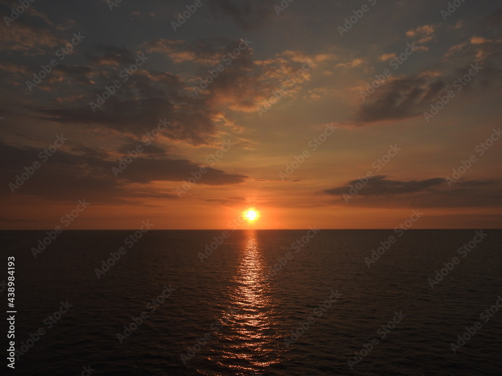 sunset over the sea