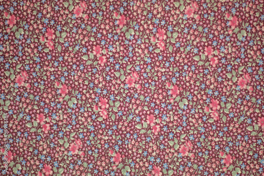knitted fabric texture with small flowers