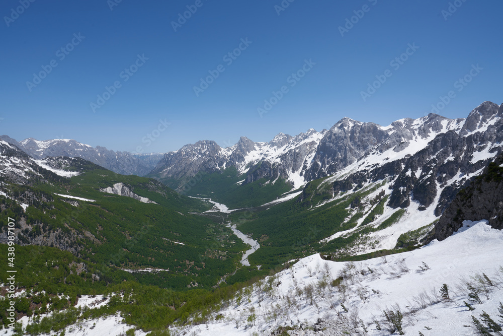 custom made wallpaper toronto digitalMountain landscape in the remote village of Theth, hiking path from theth to valbona