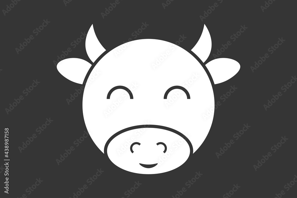 Cow. Simple icon. Flat style element for graphic design. Vector EPS10 illustration.