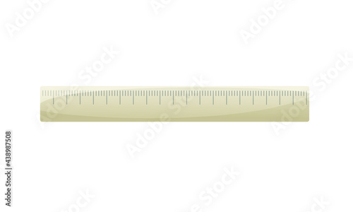 Ruler flat vector illustration isolated on white background