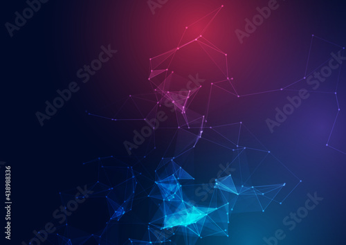 Low poly abstract design background with connecting lines and dots