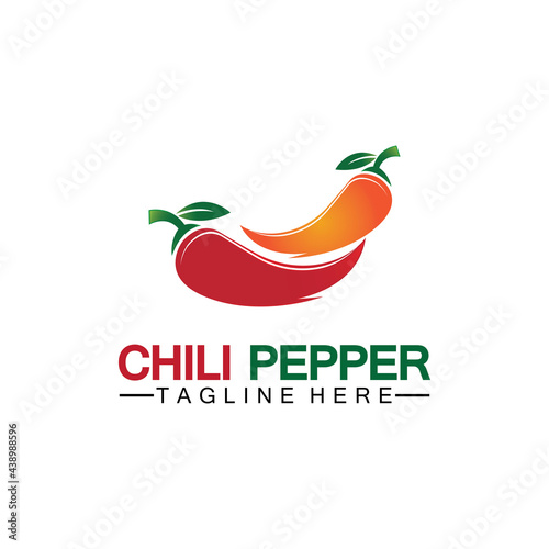 Chili pepper logo vector icon illustration design template