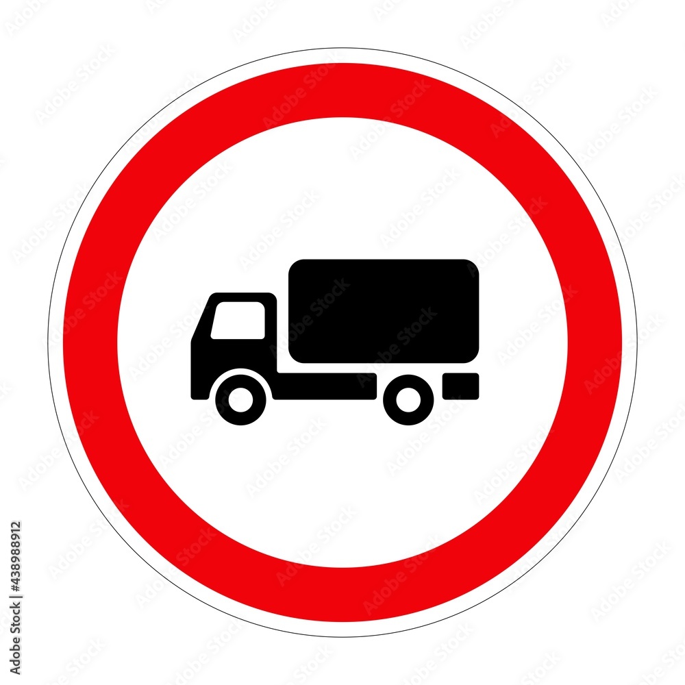 Traffic sign NO TRUCK on white background, illustration Traffic sign NO TRUCK on white background, illustration