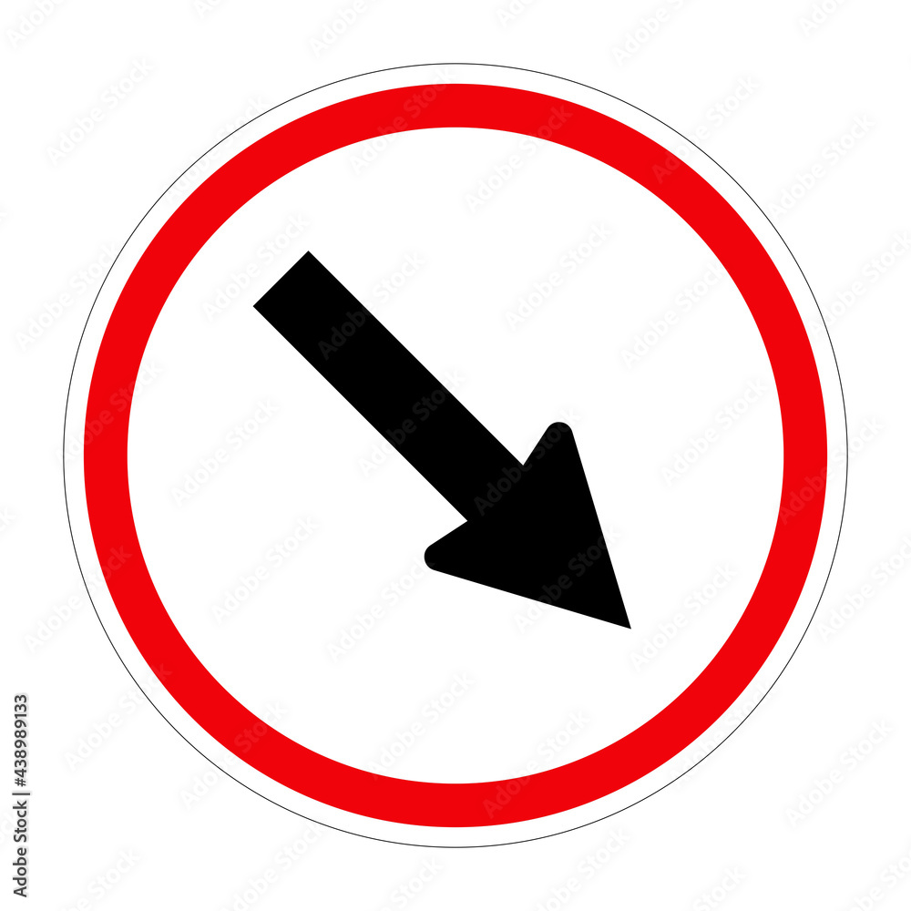 Traffic sign KEEP RIGHT on white background, illustration Traffic sign KEEP RIGHT on white background, illustration