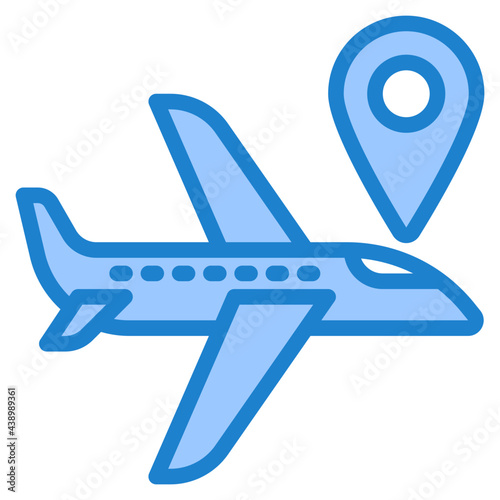 airplane blue style icon