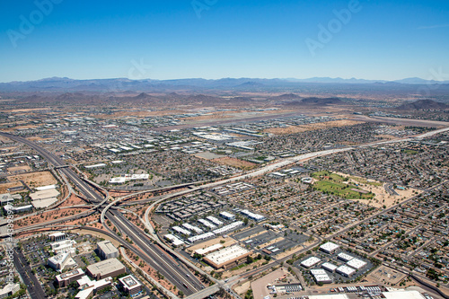 Aerial view of the North Stack Interchange in Phoenix, Arizona © tim