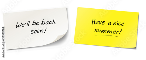 we'll be back soon and have a nice summer - sticky notes set