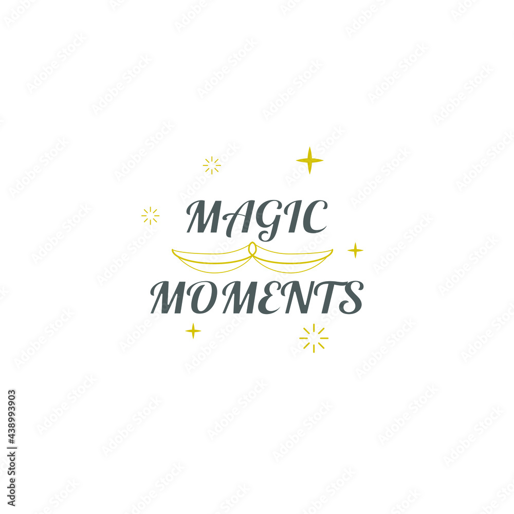 Abstract Doodle Text Magic Moments Card Hand Draw Lettering Vector Design Style Template For Poster Social Banner Cards