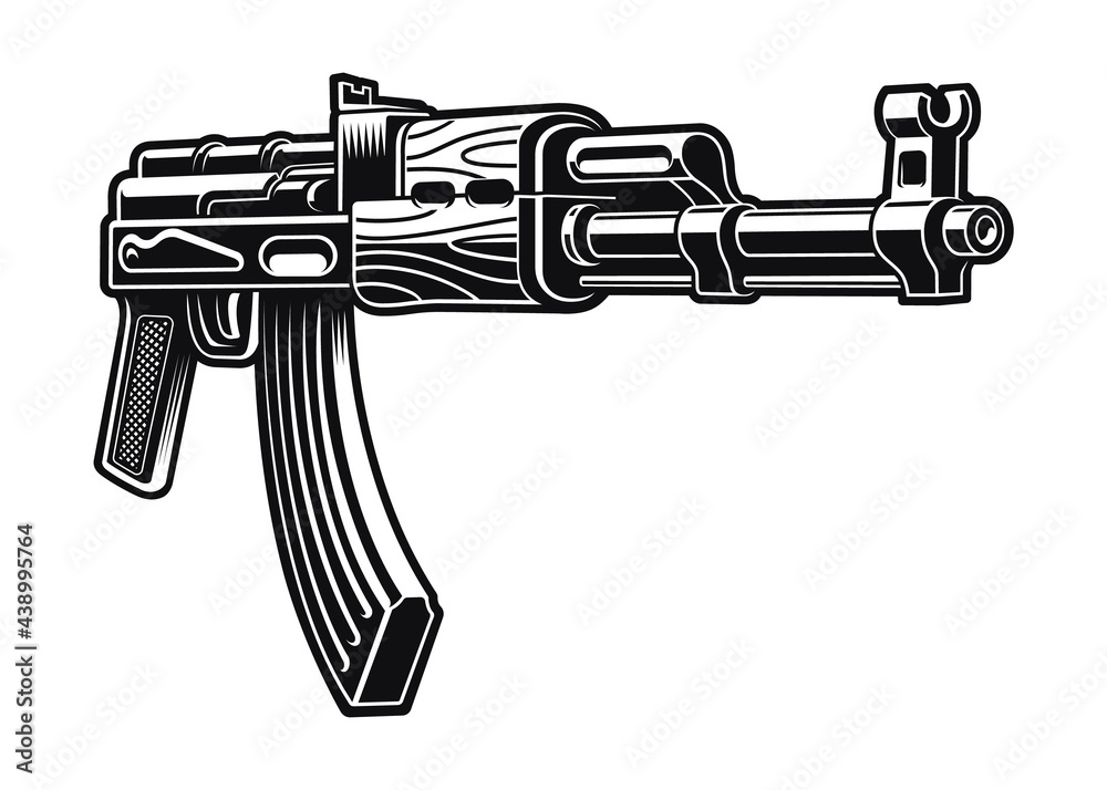 AK 47 riffle vector illustration isolated on white background