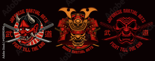 Colorful Samurai t-shirt designs