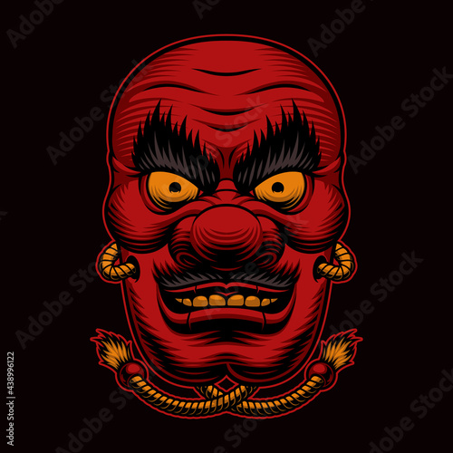 Japanese Tengu mask vector illustration