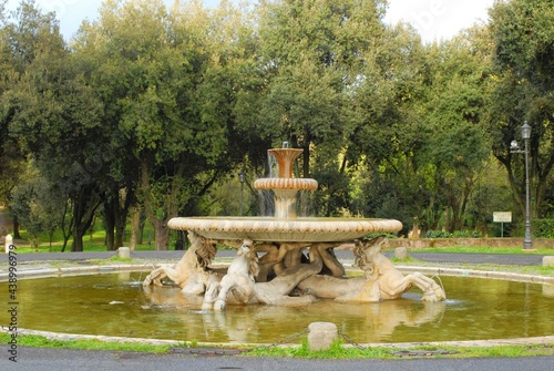 fountain in Borghese park, Rome, Italy