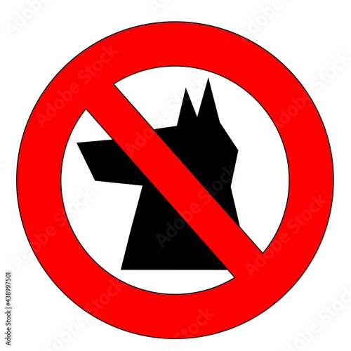 no sign. Warning symbol no dogs are allowed