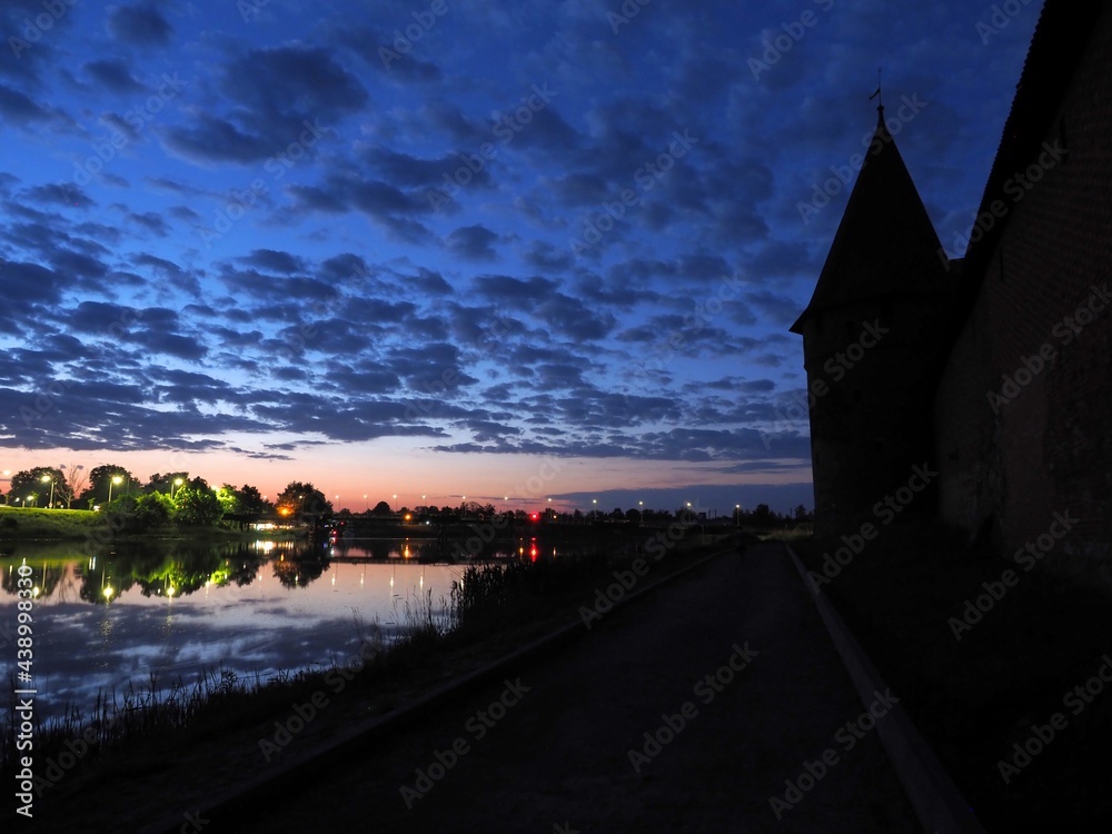 Malbork Castle and dusk sky