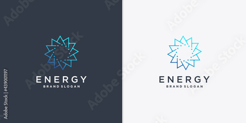 Abstract energy logo with creative line art style vector part 2