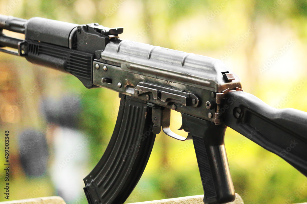 AK black assault rifle automatic weapon gun AK black assault rifle automatic weapon gun