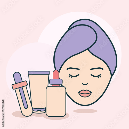 woman face and items