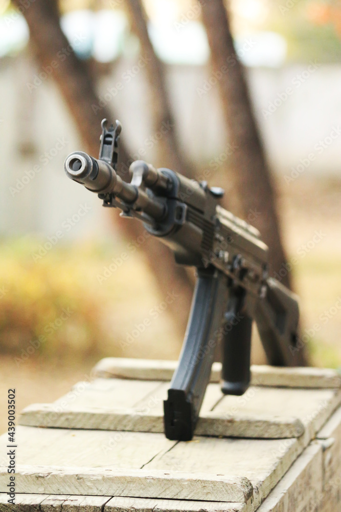 AK black assault rifle automatic weapon gun AK black assault rifle automatic weapon gun