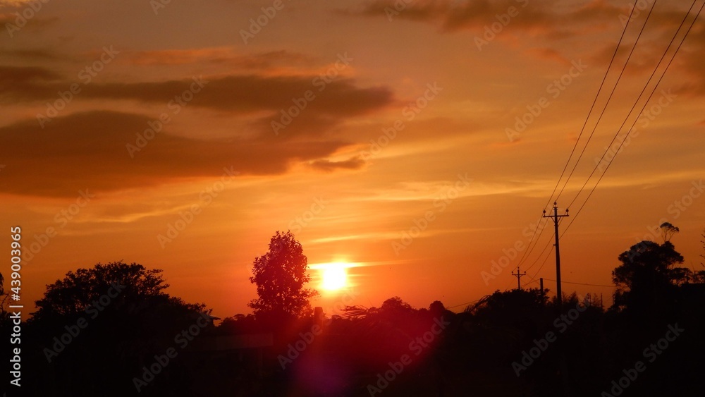 sunset in the mountains