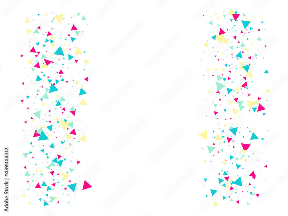 Triangle Explosion Confetti. Falling Shattered Particles. Textured