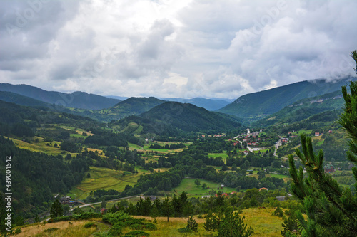 Fototapeta Naklejka Na Ścianę i Meble -  Mountain summer landscape background. Travel and adventure image
