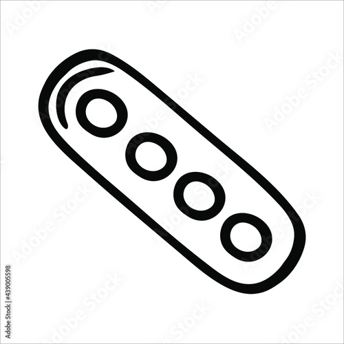 Medical Tablets outline icon. Vector illustration isolated on white.