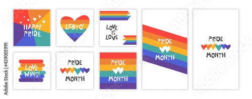 Pride Month trendy instagram template. Template for social networks stories and posts