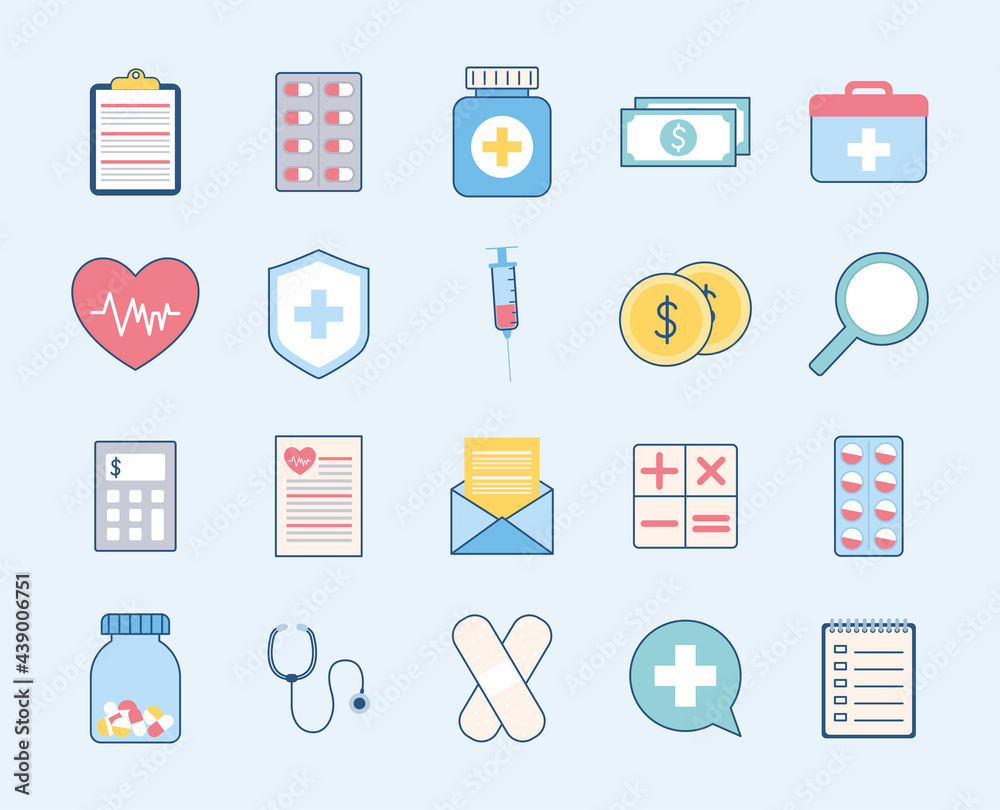 Fototapeta premium health insurance items