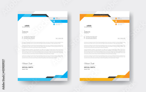 Abstract corporate business letterhead design template