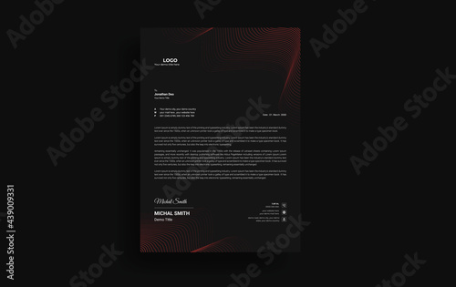 Abstract corporate business letterhead design template