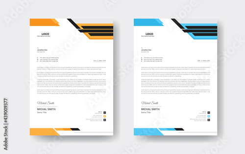 Abstract corporate business letterhead design template