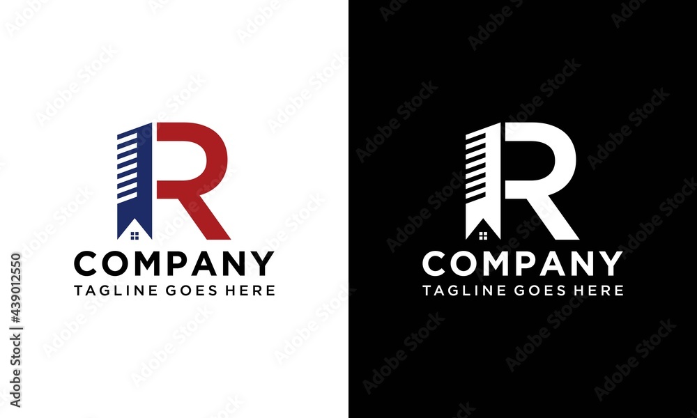Unique Letter R House Logo Design Vector Template suitable for real estate or apartment property logo brands Unique Letter R House Logo Design Vector Template suitable for real estate or apartment property logo brands